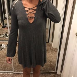 Long sleeve gray dress